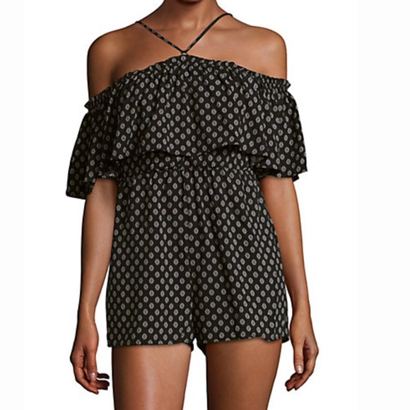 Lucca Couture Pants - Lucca Couture Printed Off Shoulder Romper
